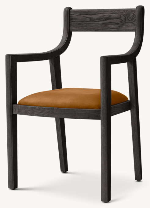 1950s Danish Slope Leather Dining Armchair