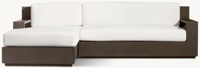 Marbella Aluminum Left-Arm Sofa-Chaise Sectional