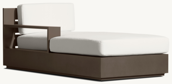 Three Quarter view of Marbella Aluminum Left-Arm Chaise