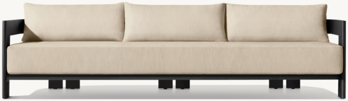 108&#34; sofa shown in Iron. Cushions (sold separately) shown in Sand Perennials&#174; Performance Textured Linen Weave.