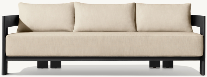 84&#34; sofa shown in Iron. Cushions (sold separately) shown in Sand Perennials&#174; Performance Textured Linen Weave.