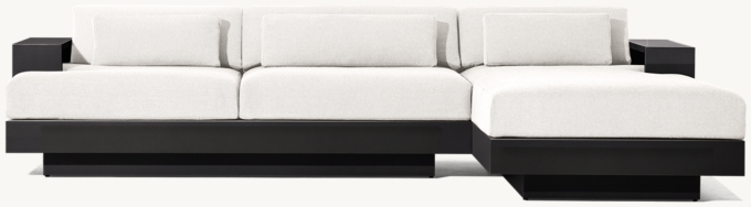 Cape Town Aluminum Right-Arm Sofa-Chaise Sectional