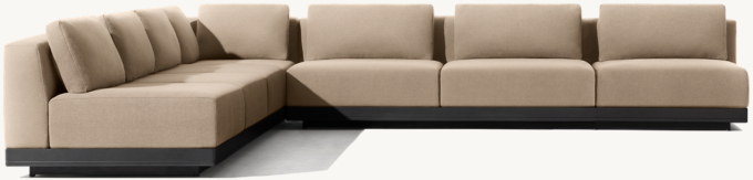 Santos Aluminum Modular L-Sectional with Corner Chair