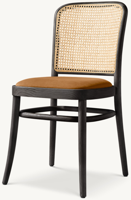 Juliette Cane Back Leather Dining Side Chair | RH