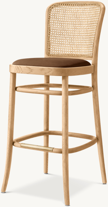 Juliette Cane Leather Bar & Counter Stool | RH