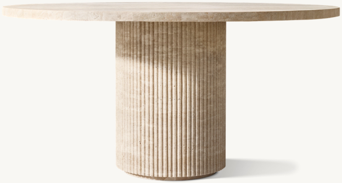 Byron Reeded Stone Round Dining Table