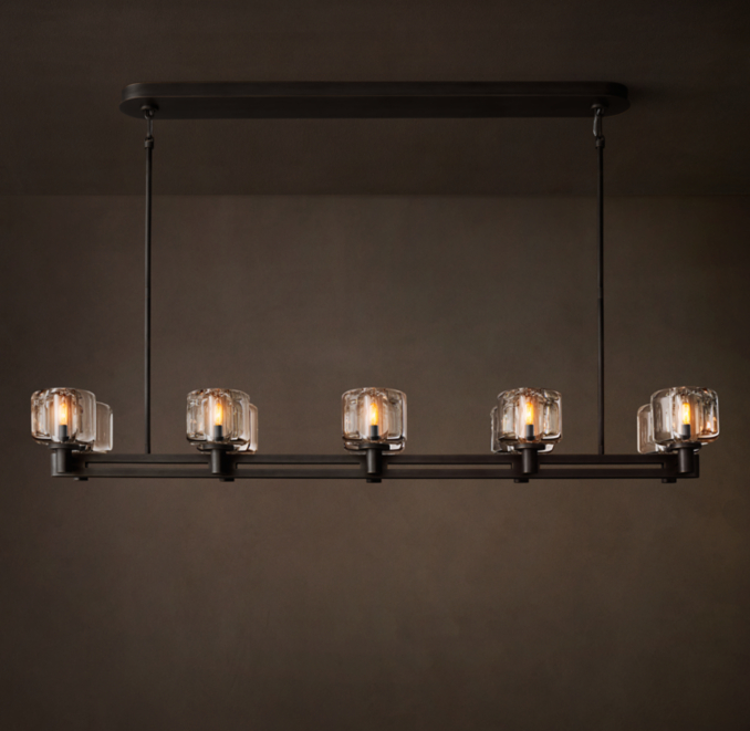 54" chandelier shown in Bronze.