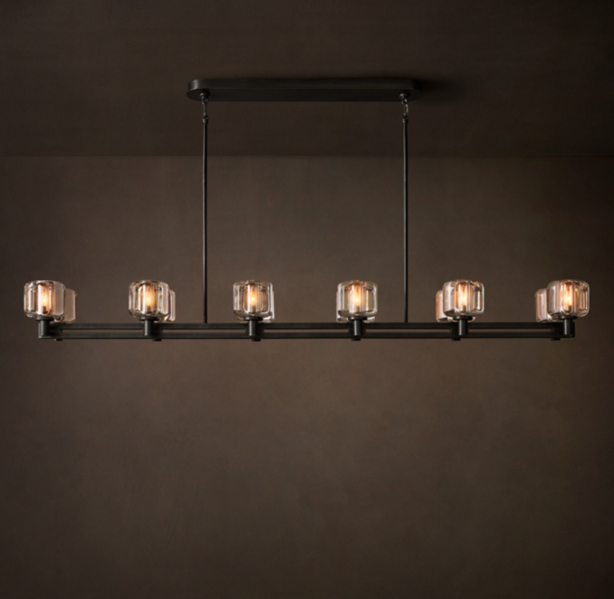 72" chandelier shown in Bronze.