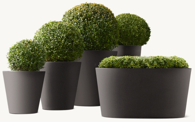 Estate Zinc Round Planter
