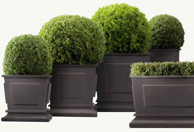 Estate Zinc Paneled Planter