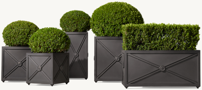 Estate Zinc X-Panel Planter