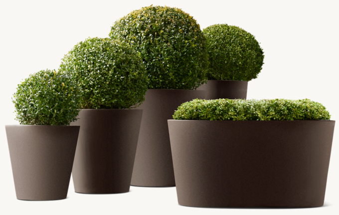 Estate Zinc Round Planter