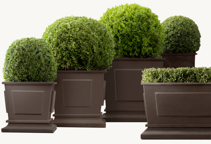 Estate Zinc Paneled Planter