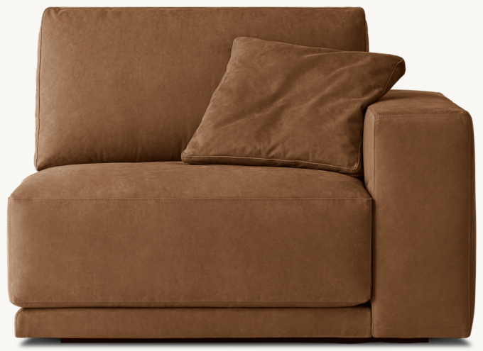 Front view of Bella Modular Leather Right-Arm Chair 