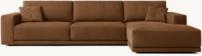 Bella Leather Right-Arm Sofa-Chaise Sectional