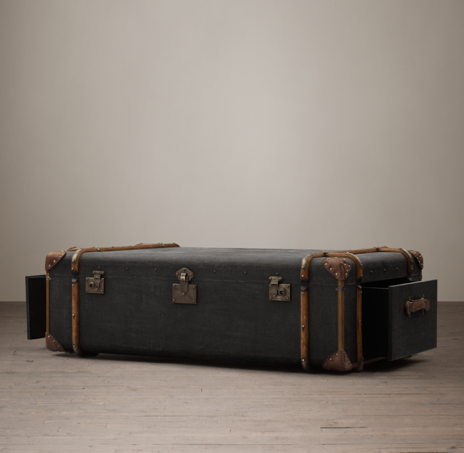 Richards' Trunk Coffee Table - Charcoal Canvas