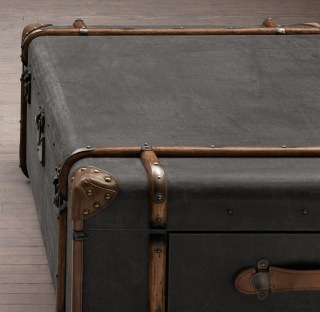 Restoration Hardware, steamer trunk coffee table