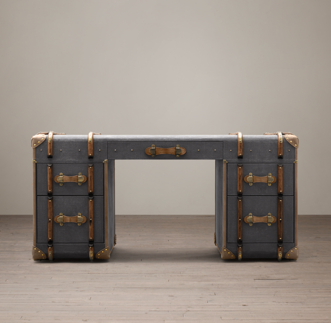 Richards' Trunk Desk - Charcoal Canvas