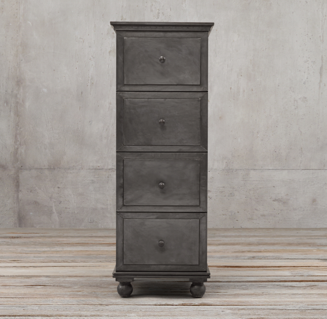 Annecy Metal Wrapped 4 Drawer Narrow File Cabinet