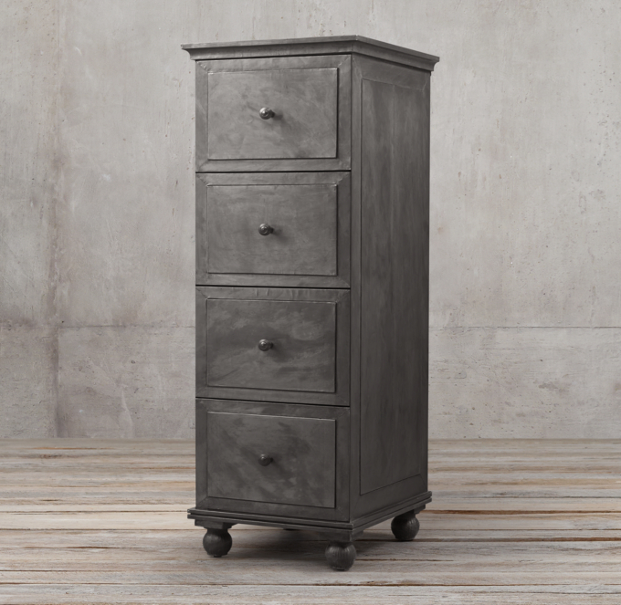 Annecy Metal-Wrapped 4-Drawer Narrow File Cabinet