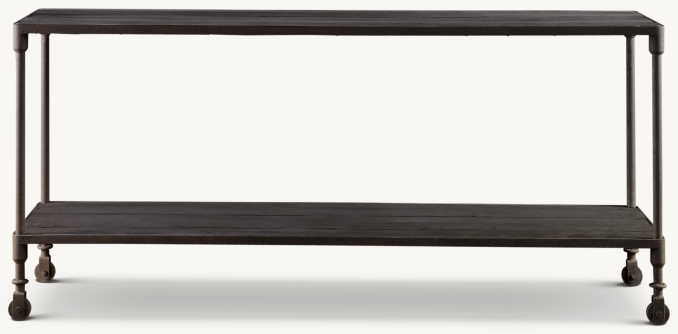 Front view of Dutch Industrial Console Table 