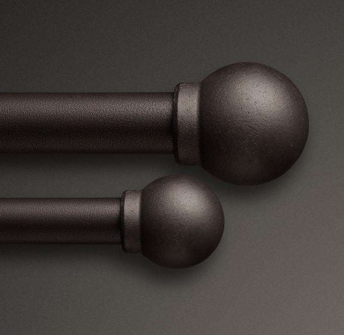 Industrial Vintage Smooth Ball Finials (Set of 2) Bronze