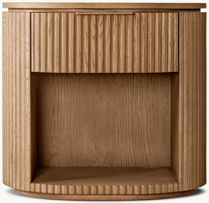 66cm nightstand shown in Natural Oak/Brass.