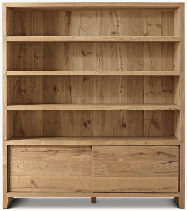 Wyeth Oak Open Sideboard & Hutch