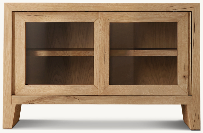 Wyeth Oak Glass Double-Door Sideboard