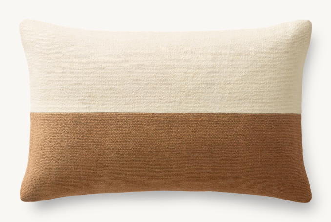 Overhead view of Terrain Colorblock Pillow Cover - Lumbar  