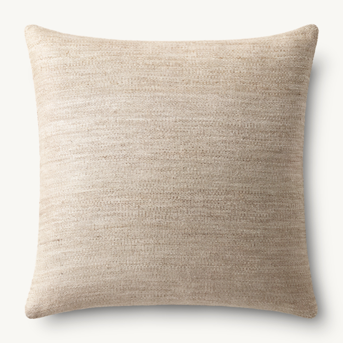 Overhead view of Savah Handwoven Linear Pillow Cover - Square  