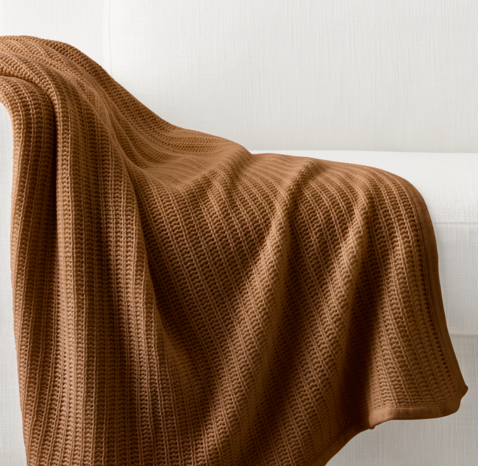 Nepalese Cashmere & Merino Ribbed Throw