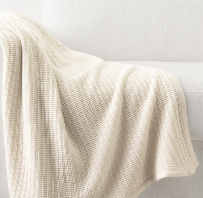 Nepalese Cashmere & Merino Ribbed Throw