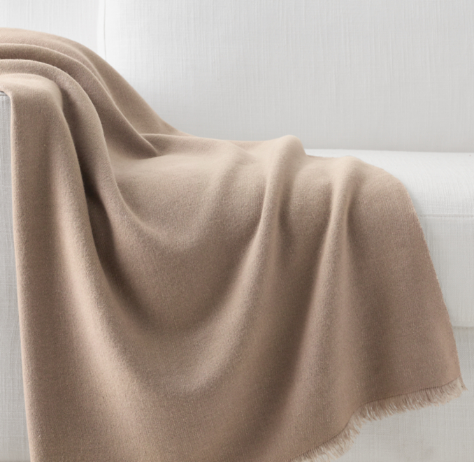 Front view of Nepalese Yak Wool & Linen Throw 