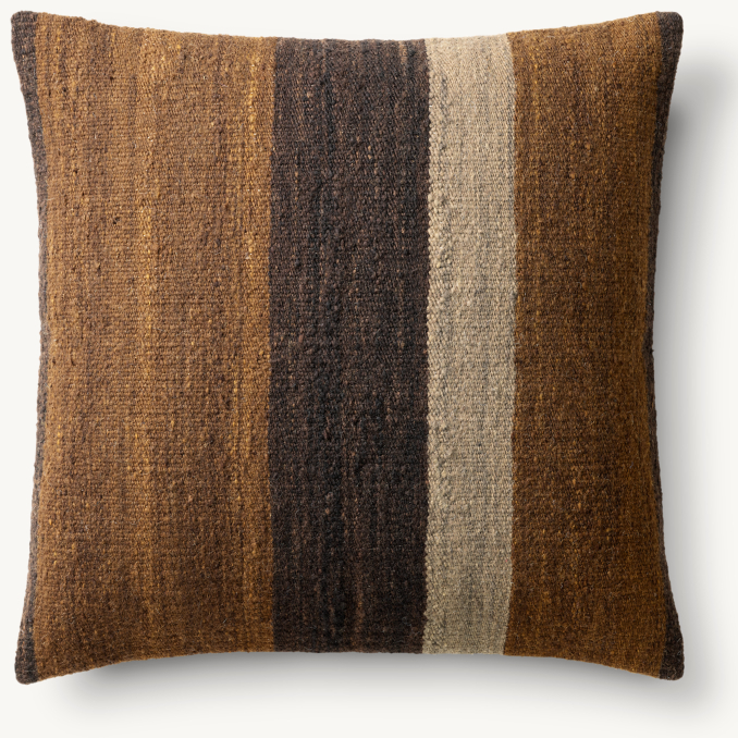 Overhead view of Taos Vertical Stripe Pillow Cover - Square 
