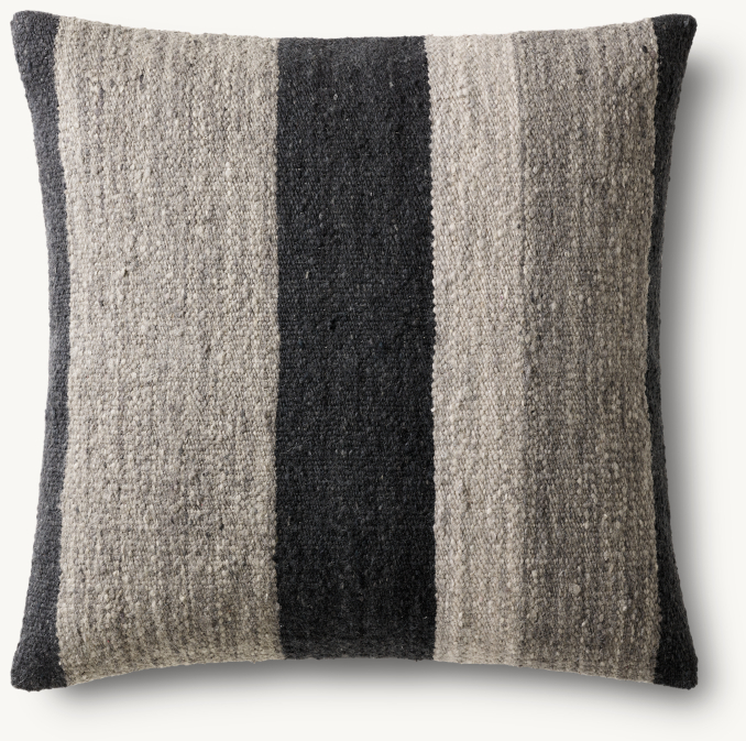 Overhead view of Taos Vertical Stripe Pillow Cover - Square 