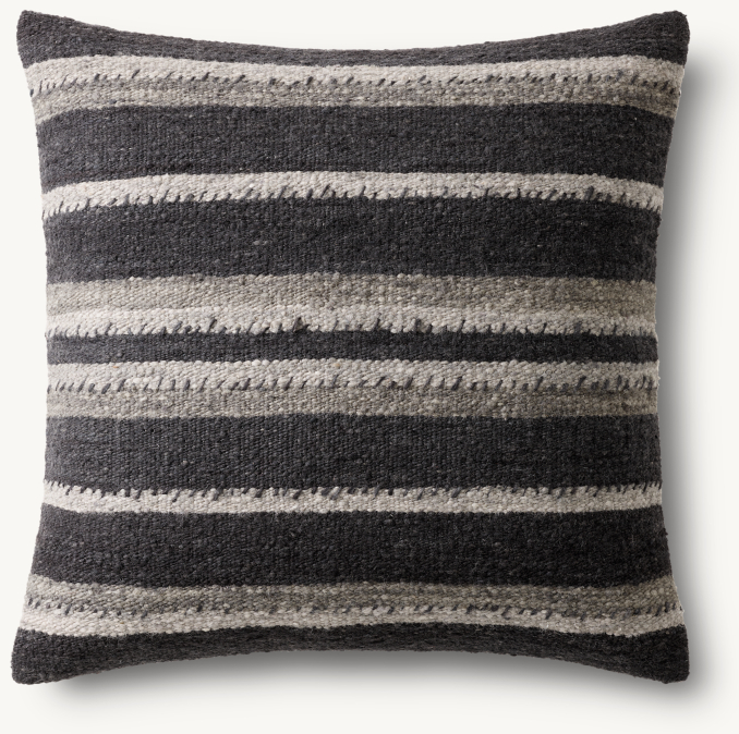 Overhead view of Taos Banded Stripe Pillow Cover - Square 