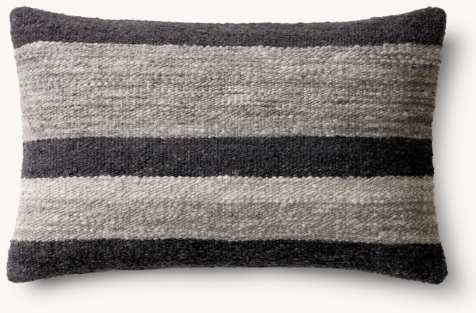 Overhead view of Taos Narrow Stripe Pillow Cover - Lumbar 
