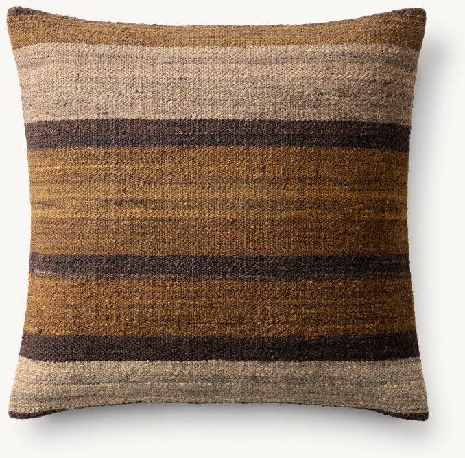 Overhead view of Taos Narrow Stripe Pillow Cover - Square 