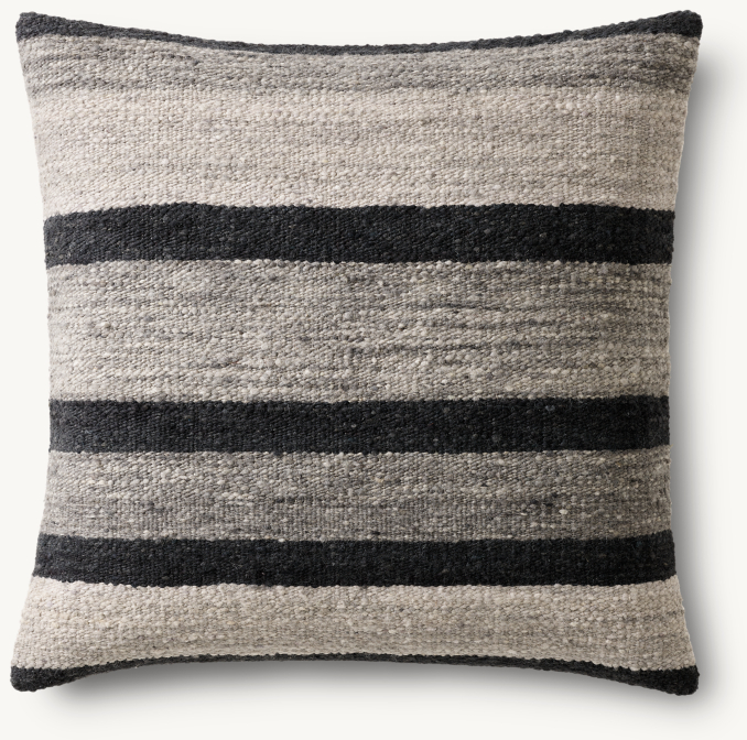 Overhead view of Taos Narrow Stripe Pillow Cover - Square 