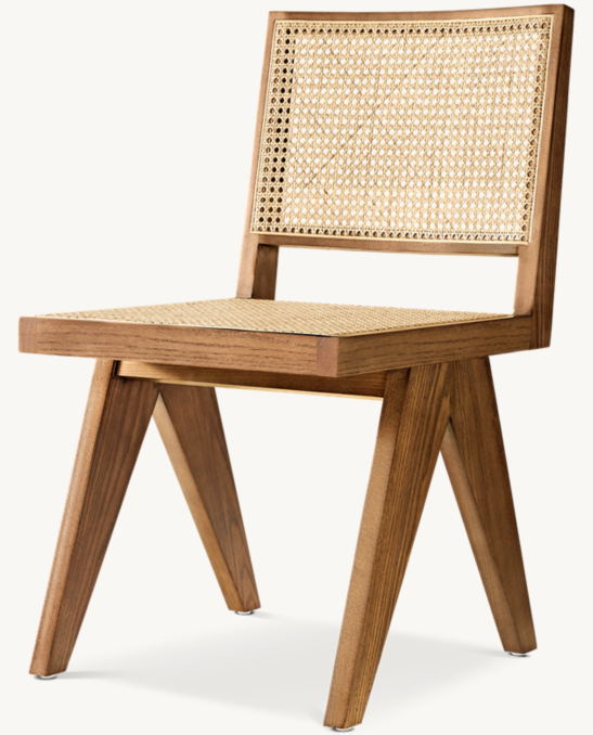 Vue de Trois Quarts - Jakob Cannage - Chaise de Salle à Manger - Chêne Naturel , Poil de Chameau