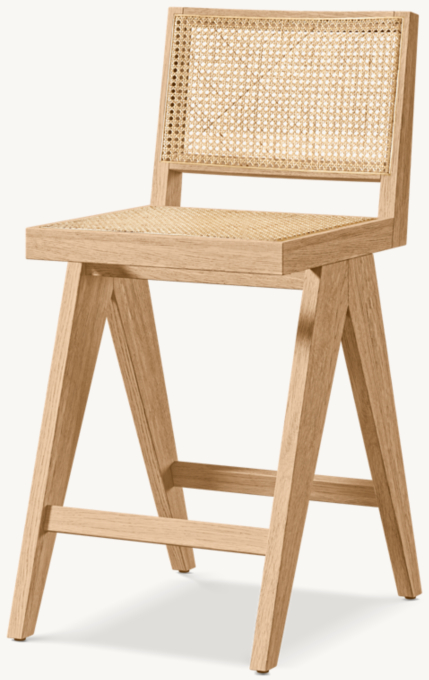 Wood Metal Woven Stool Collections RH