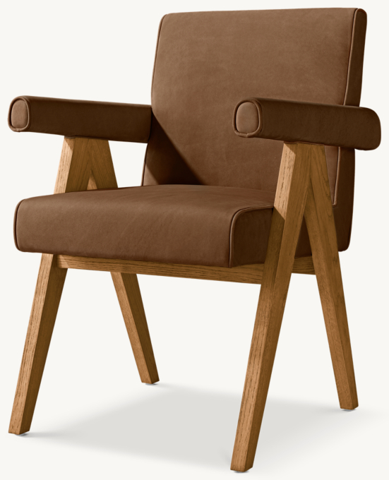 Jakob Fully Upholstered Leather Dining Armchair