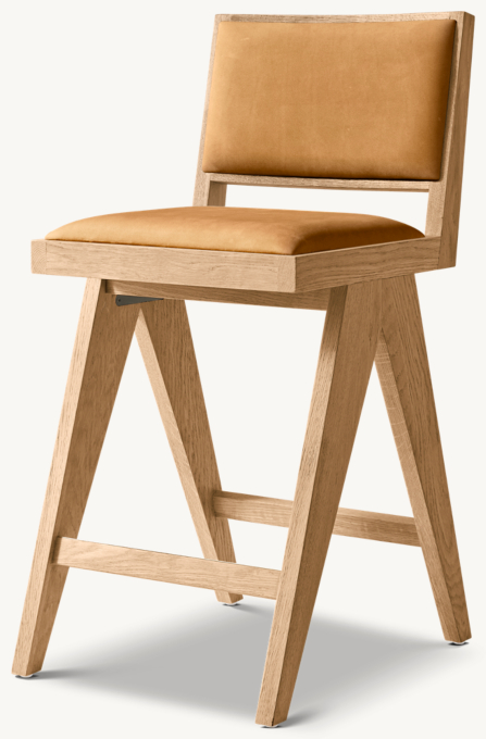 Jakob Framed Leather Bar & Counter Stool