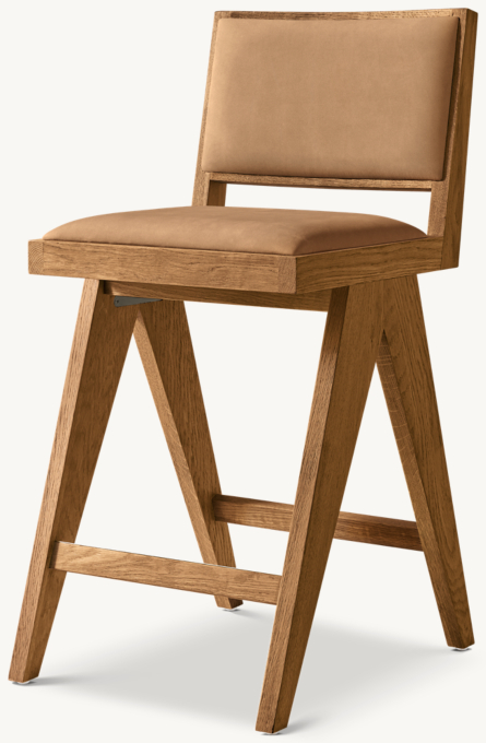 Jakob Framed Leather Bar & Counter Stool