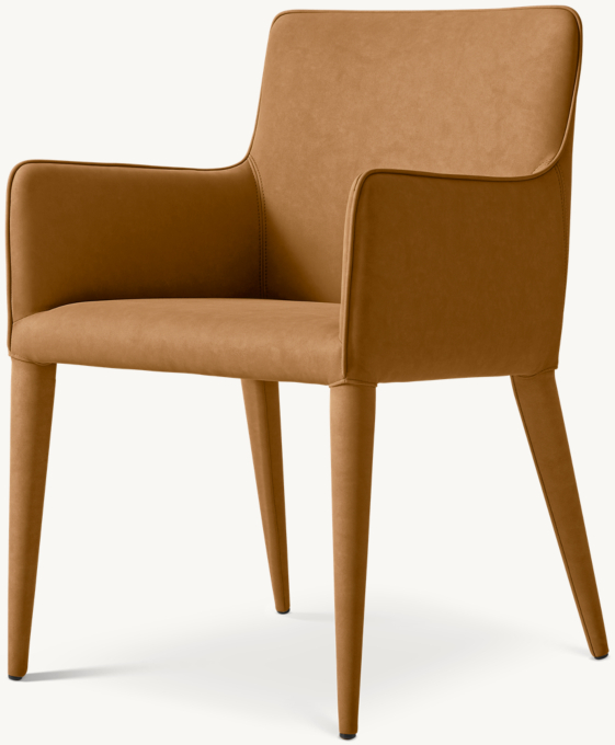 Nicola Track Arm Vegan Leather Dining Armchair