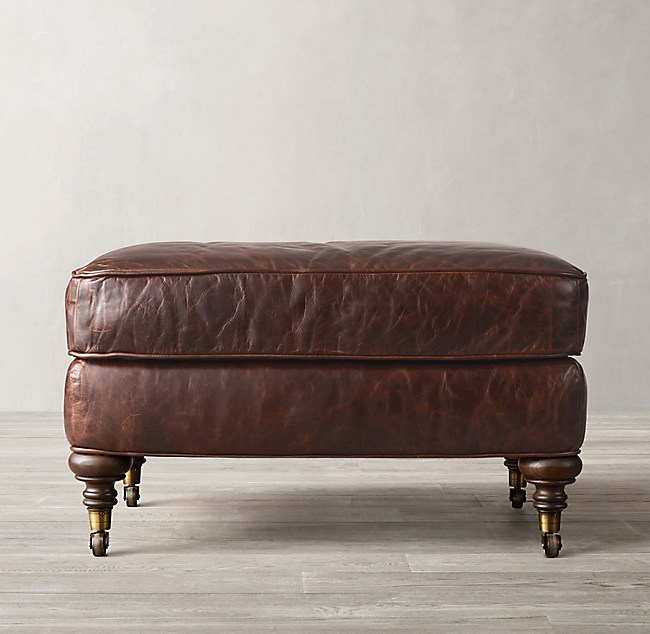 Barclay Leather Ottoman, Restoration Hardware Barclay Leather Sofa