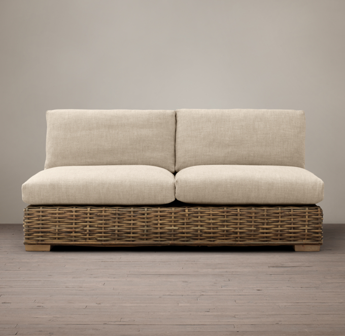 Antilles Rattan Armless Sofa Frame