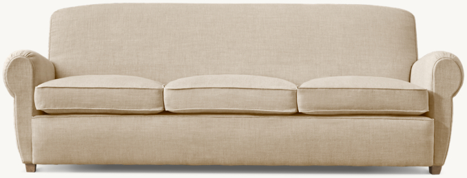 Front view of 1920S Parisian Upholstered Sofa 