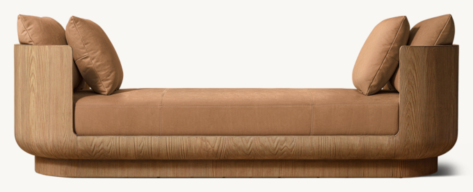 Ciro Leather Double-Arm Daybed